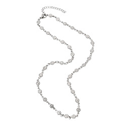 Нержавеющая Сталь Цвет 5.5мм 304 цепочка из нержавеющей стали с текстурированными цветочными звеньями, не тускнеет, цвет нержавеющей стали, 17-3/8 дюйм (44.2 см)