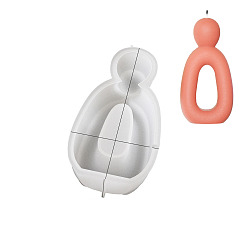 Белый Силиконовые формы для подвесок пищевого класса своими руками, формы для литья смолы, абстрактная человеческая статуя, белые, 128x68x27 мм