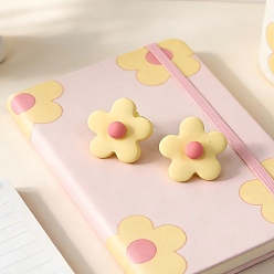 Желтый Серьги-гвоздики из сплава и акрила, цветок, желтые, 25 мм