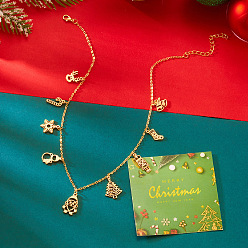 Gnome Ожерелья из сплава с подвеской на рождественскую тематику, золотые, гном, 16.54 дюйм (42 см), Кулон : 22 мм