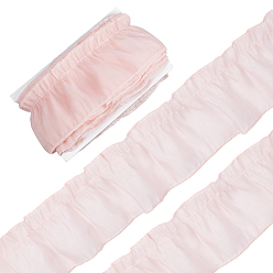 Seashell Color Polyester Lace Ribbon, with Paper Thread Winding Boards, Seashell Color, 2-3/4 inch(70mm), about 10.00 Yards(9.14m)/pc