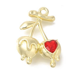 Гиацинт Подвески из сплава со стразами, черри прелести, гиацинт, 23x16x7.5 мм, отверстие : 1.7 мм