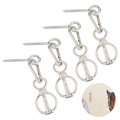 Platinum 4 Bags Alloy Heavy Duty Horse Tie Ring, Horse Supplies Accessories, Mixed Shapes, Platinum, 120x66x16mm