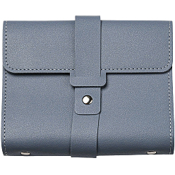 Сланцево-синий Вырезанная полая 1сумки для хранения сережек из искусственной кожи из поликарбоната, портативные дорожные сумки-органайзеры для украшений и сережек, прямоугольные, синевато-серый, 16.3x14.2x3.3 см, отверстие : 1.5 мм