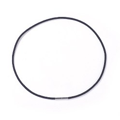 Black Polyester Cords Necklace Making, with 304 Stainless Steel Clasps, Black, 18.89 inch(48cm), 3mm