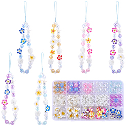 (52) Непрозрачная лаванда Ювелирные изделия, в том числе акриловые бусины, ручной полимерной глины 3 d цветок Плюмерия шарики, бусины из АБС-пластика, имитирующие жемчуг, и полиэстерные шнуры, разноцветные, 10 мм