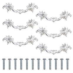 Серебро Дверные ручки шкафа из цинкового сплава, кухонный ящик тянет ручки шкафа, с винтом, серебряные, 35.5x129x21.5 мм