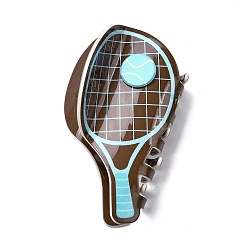 Кокосово-Коричневый Акриловые заколки-коготь для волос для женщин и девочек, теннисные ракетки, с железной фурнитурой, кокосового коричневый, 99x58x48 мм