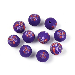 Индиго Бусины из полимерной глины , круглые, индиговые, 8 мм, отверстие : 1.6~2 мм