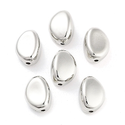 Platinum CCB Plastic Beads, Steamed Bun, Platinum, 14x10.5x7.5mm, Hole: 1.8mm, about 649pcs/500g