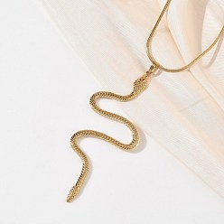 Золотой 304 Подвеска в виде змеи из нержавеющей стали, круглая цепочка в виде змеи для женщин, золотые, 15.83 дюйм (40.2 см)