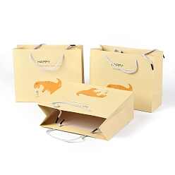 Mocassin Sacs en papier de dessin animé, rectangle avec motif dinosaure, pour le stockage de bijoux, mocassin, 24.5x19.5x0.45 cm