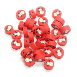 Снеговик Новогодние бусы из полимерной глины ручной работы, снеговик, 10 мм, около 1000 шт / упаковка