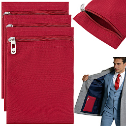 Dark Red Canvas Cloth Zipper Bags, Rectangle, with Alloy Finding for Clothes Sewing, Dark Red, 20x12.5x0.2cm