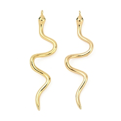 Настоящее золото 18K Латунные микро проложить кубического циркония подвески, змея, без кадмия и без свинца, долговечный, стойки покрытие, реальный 18 k позолоченный, 46.5x12.5x3.5 мм, отверстие : 1 мм