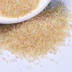 (DB1252) Прозрачный Светлый Соломенный Блеск Бусины miyuki delica, цилиндр, японский бисер, 11/0, (дБ 1252) прозрачный светлый соломенный блеск, 1.3x1.6 мм, Отверстие: 0.8 мм, о 2000 шт / бутылка, 10 г / бутылка