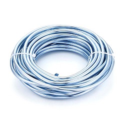 Светло-Голубой Круглая алюминиевая проволока, гибкая металлическая проволока, для изготовления ювелирных изделий, Небесно-голубой, 4 датчик, 5.0 мм, 10 м / 500 г (32.8 футов / 500 г)