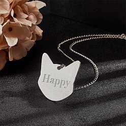 Silver Aluminium Pendants, Laser Cut Pendants, Fox, Stamping Blank Tag, Silver, 51x51x1.5mm, Hole: 4mm, 20pcs/box