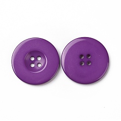 Темная Орхидея Пуговицы из смолы, окрашенные, плоско-круглые, темные орхидеи, 30x3 мм