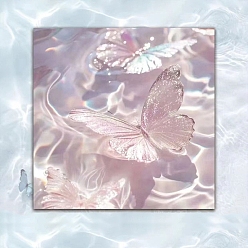 Бледно-Розовый Блокнот с рисунком бабочки, наклейки с наклейками, для офисного школьного чтения, квадратный, розовый жемчуг, 76x76 мм, 50 шт