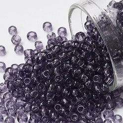 (19) Transparent Sugar Plum TOHO 8/0 Round Beads, Japanese Seed Beads, (19) Transparent Sugar Plum, 3mm, Hole: 1mm, about 222pcs/bottle, 10g/bottle