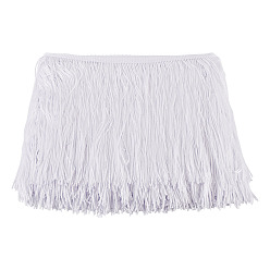 Blanc Bordure en dentelle à pampilles en polyester, accessoires du vêtement, blanc, 7-1/2 pouces (190 mm)