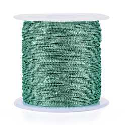 Medium Sea Green Polyester Braided Metallic Thread, for DIY Braided Bracelets Making and Embroidery, Medium Sea Green, 0.4mm, 6-Ply, about 54.68 yards(50m)/roll