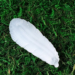 Перо Чаша-зарядка из натурального селенита для очищения, перезарядка кристаллов и драгоценных камней рейки, украшение дома, перо, 80~90x30 мм