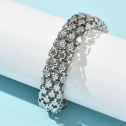 Платина 304 женские браслеты-цепочки со звеньями из нержавеющей стали, крестик, платина, 7-1/8x1/2x1/4 дюйм (18x1.35x0.7 см)