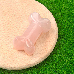 Розовый Кварц Резные фигурки из заживляющей кости из натурального розового кварца, Украшения из камня с энергией Рейки, 34x20x10~14 мм