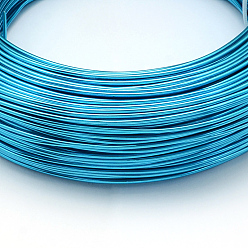 Dodger Blue Round Aluminum Wire, Bendable Metal Craft Wire, for DIY Jewelry Craft Making, Dodger Blue, 10 Gauge, 2.5mm, 35m/500g(114.8 Feet/500g)