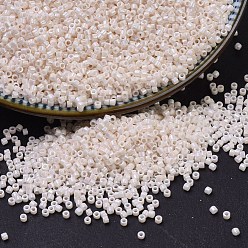 (DB1500) Opaque Bisque White AB MIYUKI Delica Beads, Cylinder, Japanese Seed Beads, 11/0, (DB1500) Opaque Bisque White AB, 1.3x1.6mm, Hole: 0.8mm, about 20000pcs/bag, 100g/bag