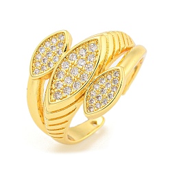 Настоящее золото 16K Широкое открытое кольцо-манжета с прозрачным фианитом «конский глаз», латунные кольца на палец для женщин, без кадмия и без свинца, реальный 16 k позолоченный, 16 мм