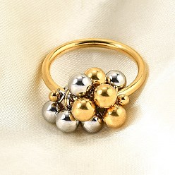 Платиновый & Золотой 304 кольца для пальцев из нержавеющей стали для женщин, платиной и золотом, внутренний диаметр: 18 мм