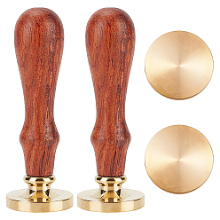 Золотой DIY альбом, латунь сургучная печать штамп, с ручкой из натурального дерева, для сургучной печати, золотые, 30.5x14.5 мм, отверстие : 6.5 мм, 4 шт / комплект