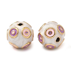 Разноцветный 304 из нержавеющей стали эмаль бисер, круглые бусины, ионное покрытие (ip), реальный 18 k позолоченный, красочный, 14.5~15 мм, отверстие : 2 мм