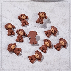 Собака Непрозрачные кабошоны из смолы, мультфильм животное, собака, 20.8x15.7 мм