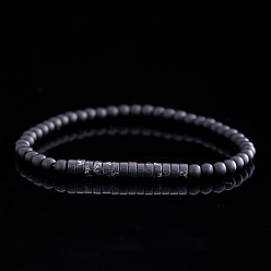 Смешанные камни Браслеты из матового синтетического немагнитного гематита и натуральной императорской яшмы для мужчин, круглый и колонки