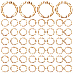 Настоящее золото 18K 600 шт. 304 открытые соединительные кольца из нержавеющей стали, реальный 18 k позолоченный, 20 датчик, 8x0.8 мм, внутренний диаметр: 6.4 мм