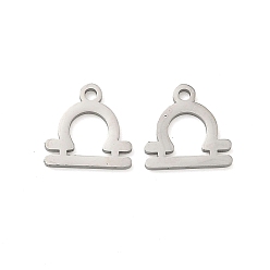 Весы 304 Подвески в виде созвездий из нержавеющей стали, Весы, 10x10x1 мм, отверстие : 1.2 мм