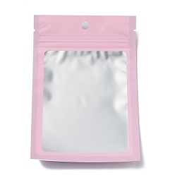 Pink Пластиковая сумка с замком на молнии, сумки для хранения градиентного цвета, мешок с самоуплотнением, верхнего уплотнения, с окном и вешалкой, прямоугольные, розовые, 15x10x0.25 см, односторонняя толщина: 3.9 мил(0.1мм), 95~100 шт / пакет