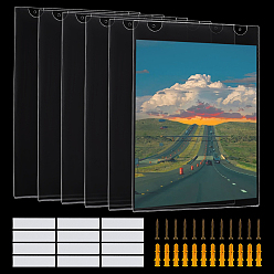 Clear Rectangle Acrylic Wall Document Holder, Clear, 283x220x5.5mm