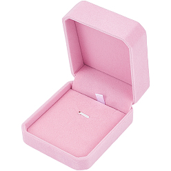 Pink Бархатная витрина для ювелирных изделий, розовые, 8.3x7.05x4.2 см
