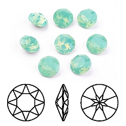Тихоокеанский Регион Opal Заостренные назад и назад покрытые k 9 стеклянные кабошоны со стразами, класс А, граненые, плоско-круглые, Тихоокеанский опал, 10x5 мм