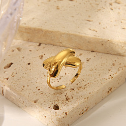 Letter X Океанская тематика 304 открытые манжеты из нержавеющей стали для женщин, золотые, Письмо X, 12x17 мм, внутренний диаметр: регулируемый