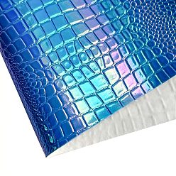 Dark Blue Crocodile Pattern PU Leather Fabric, Craft Supplies, Dark Blue, 1350x300x1mm