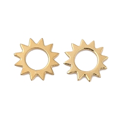 Настоящее золото 14K Ионное покрытие (ip) 304 соединительные кольца из нержавеющей стали, солнце, реальный 14 k позолоченный, 6x0.1 мм, внутренний диаметр: 3 мм