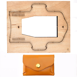 Бланшированный Миндаль Прямоугольная деревянная и углеродистая стальная обложка для карточек из кожи для высечки, пресс-форма для тиснения, инструмент для работы с кожей, бланшированный миндаль, 230x185x24 мм