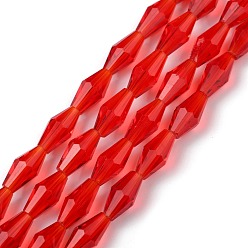 (123L) Белый крем непрозрачный блеск Прозрачные стеклянные бусины, граненые, двухконусные, огнеупорный кирпич, 12x6 мм, Отверстие : 1 мм, около 50 шт / нитка, 23.98'' (60.9 см)