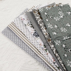 Серый Хлопковая фабрика, для пэчворка, шить ткани для пэчворка, площадь с цветочным узором, серые, 25x25 см, 7 листов / комплект